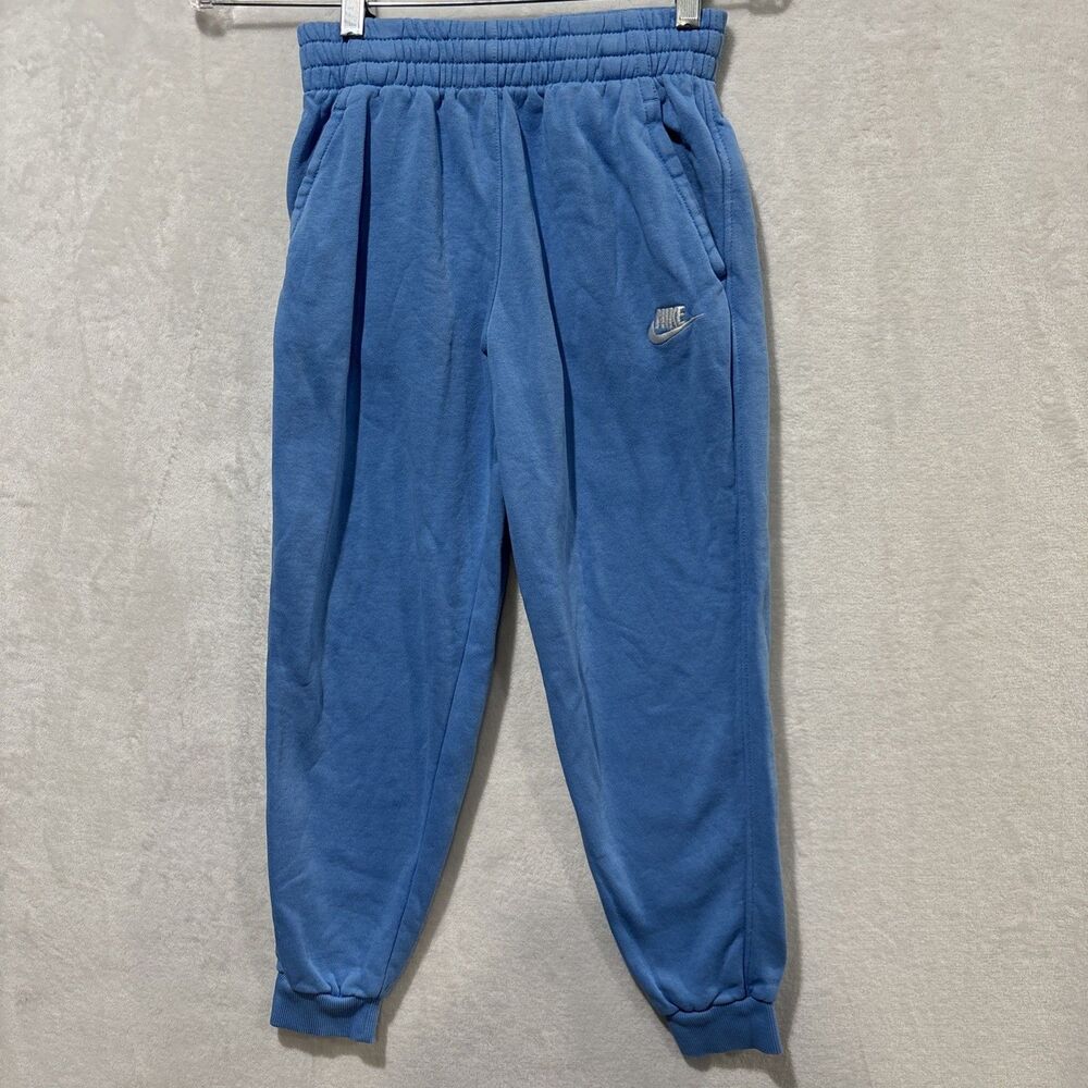 Nike Sportswear Club Fleece Joggers Unisex Big Kids Medium Sweatpants Blue Logo